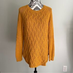 Sonoma Cable Sweater Women’s Size Medium Long Sleeves Golden Mustard Yellow